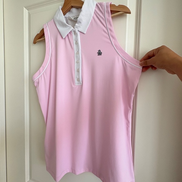 Original Penguin Ladies Gelato Pink Sleeveless Polo - Shirt  Size Large NWOT - Picture 7 of 14